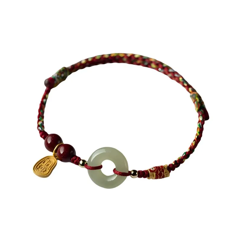 Andaozi Hetian Jade Bracelets Pale Greenish White Jade Unisex-0