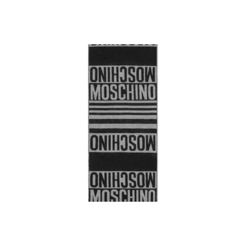 MOSCHINO Viscose Knit Scarves Women's Black Gray-2