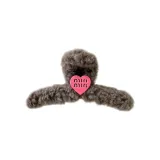Gray Teddy Curl Heart Icon 13cm