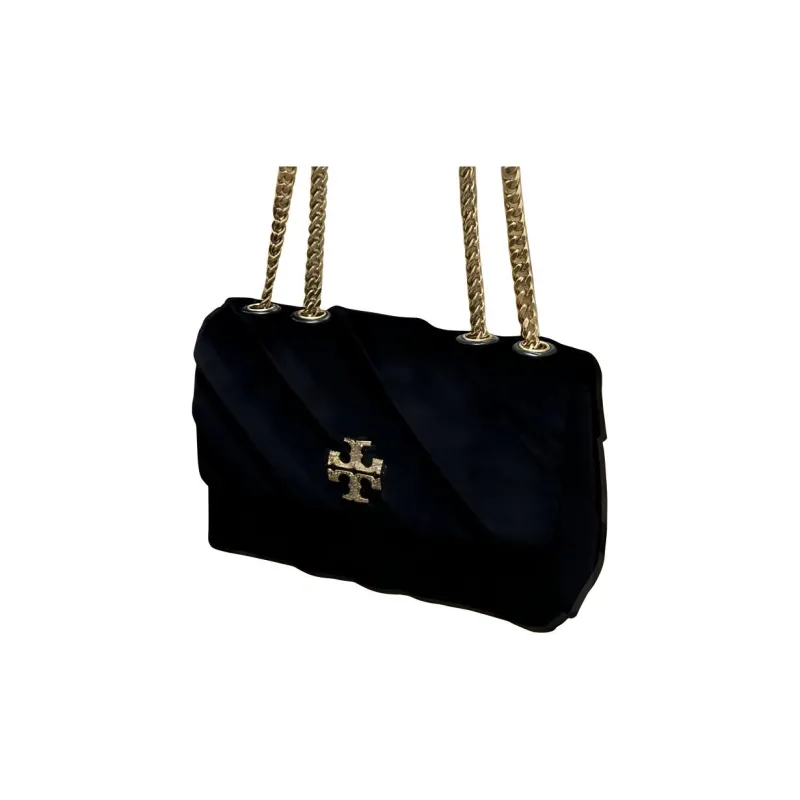 TORY BURCH Kira Cotton Crossbody Bag, Shoulder Bag Small Size Women's Black-0