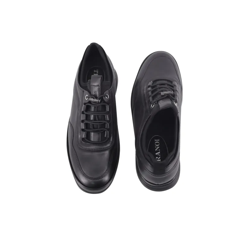 TRANOI Thermal Coverage Low Top Casual Shoes Men's Black-5