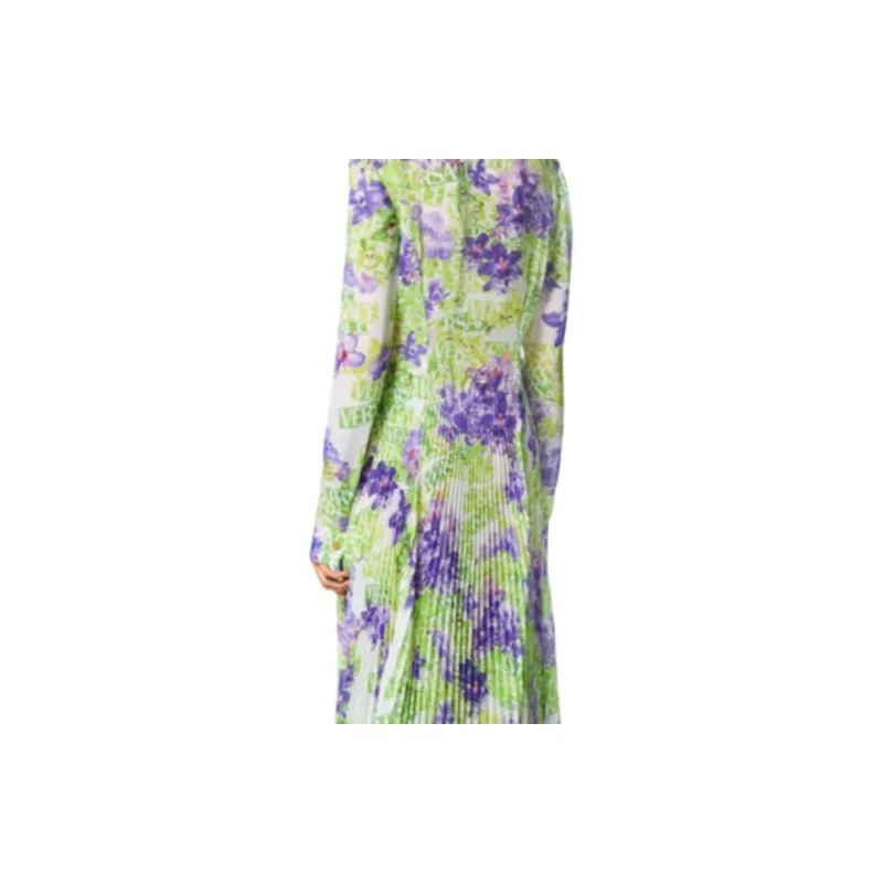 VERSACE SS23 Holiday Long-Sleeved Dresses Women's Green-4