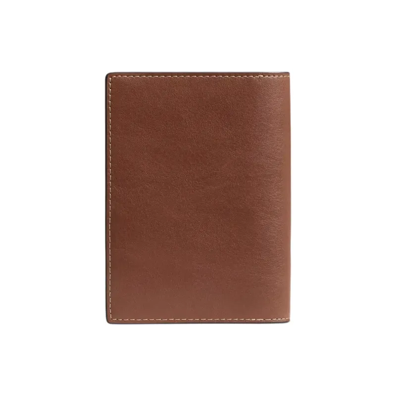 COACH Grained Leather Passport Holder Wallet Mini Men's Red Wood Color-1