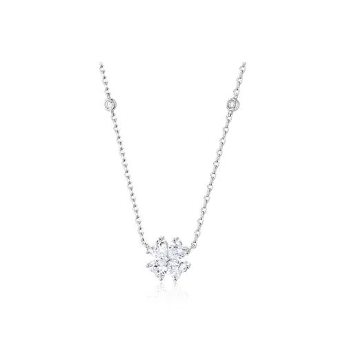 KADER S925 Silver With Full Zircon Necklaces Women's Two Tone, Gift Box Good Luck