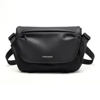 MOYYI PVC Shoulder Bag Large Size Men's Black