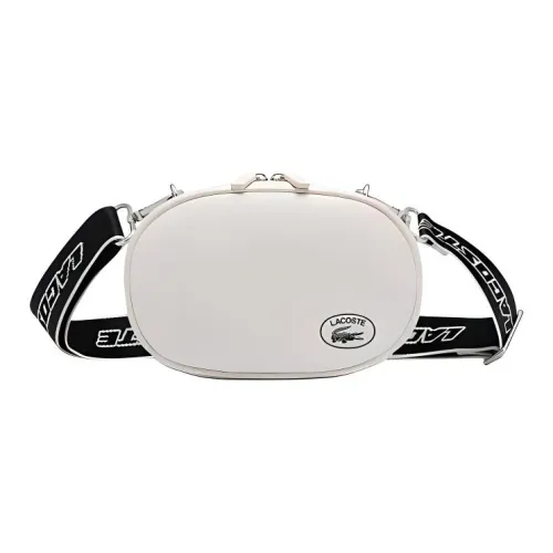 LACOSTE Cow Leather Shoulder Bag Crossbody Bag Medium Size Women's White