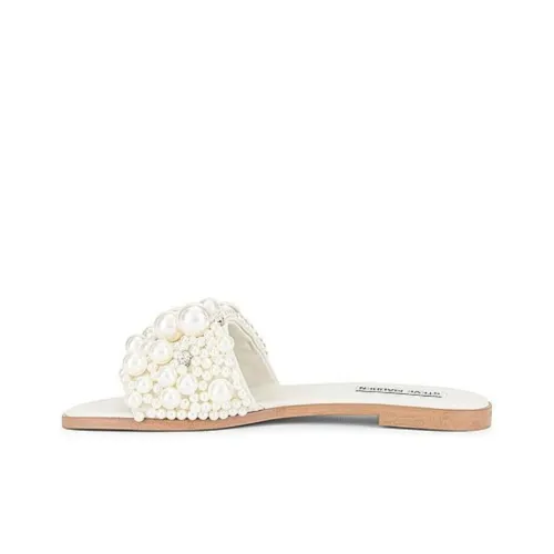 STEVE MADDEN Abrasion-Resistant Slide Slippers Women's White