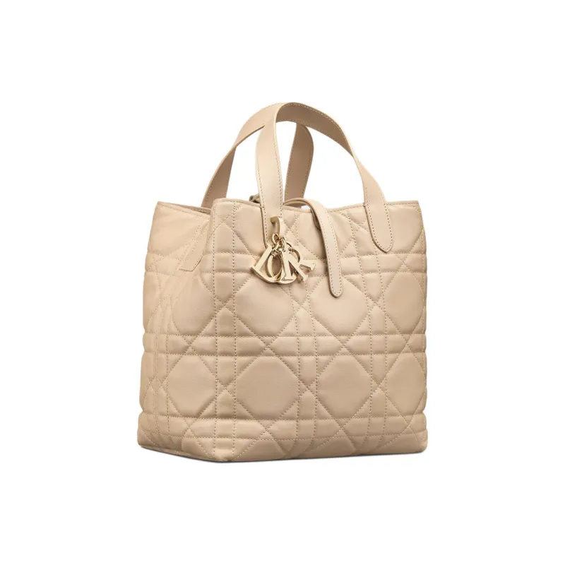 DIOR Toujours Cow Leather Indigenous Bag, Basket Bag, Shoulder Bag, Crossbody Bag, Handbag Medium Size Women's Beige-0