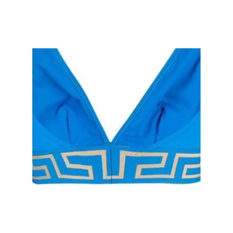 VERSACE Greca Border Triangle Bikini Top 'Turquoise'-4