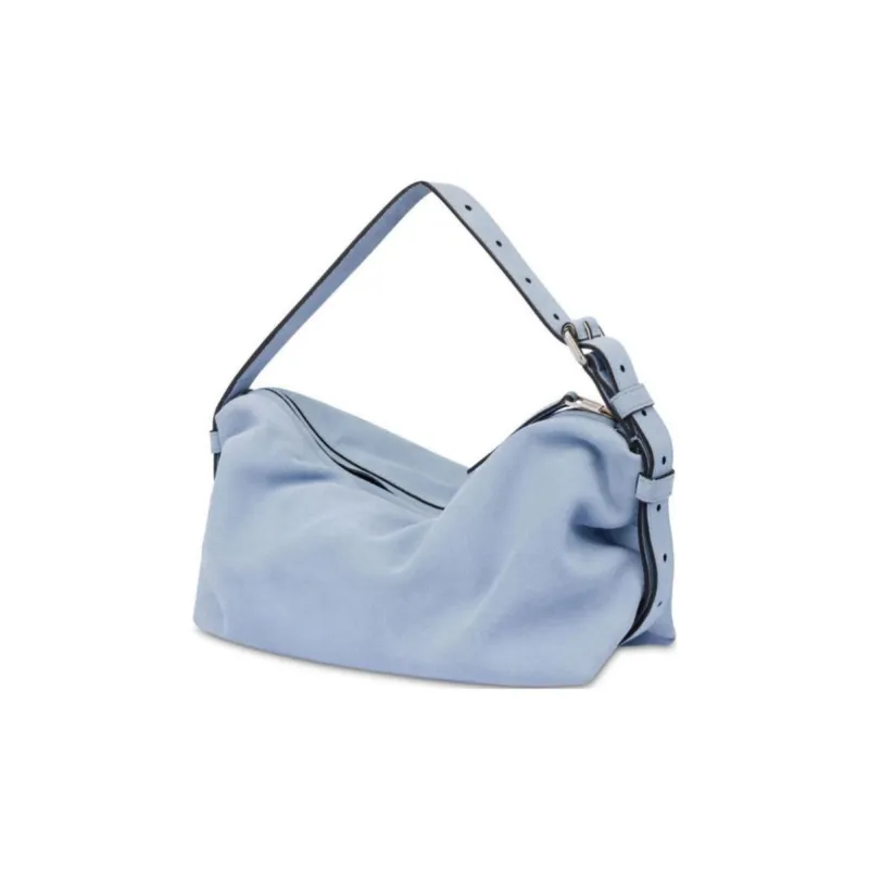 MOSCHINO Tie Me Suede Shoulder Bag-1