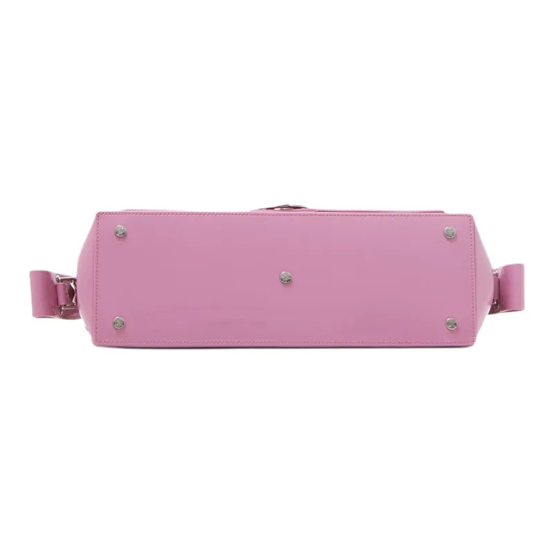Vivienne Westwood HAZEL Cow Leather Handbag, Shoulder Bag Large Size Women's Pink-4