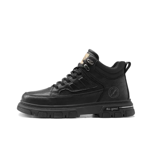 HLA Work Boots Men High Top Black/Brown