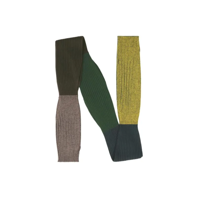 ISSEY MIYAKE Wool Knit Scarves Men's Orange/yellow/green/blue-1