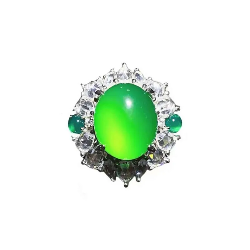 JUNWEN Chalcedony Rings Women's-0