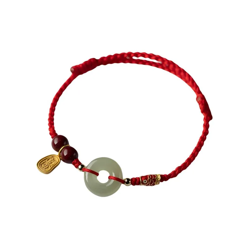 Andaozi Hetian Jade Bracelets Pale Greenish White Jade Unisex-4