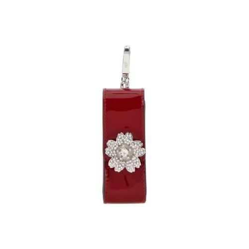 Roger Vivier Cow Leather Lipstick Storage Bag Medium Size Women's Red