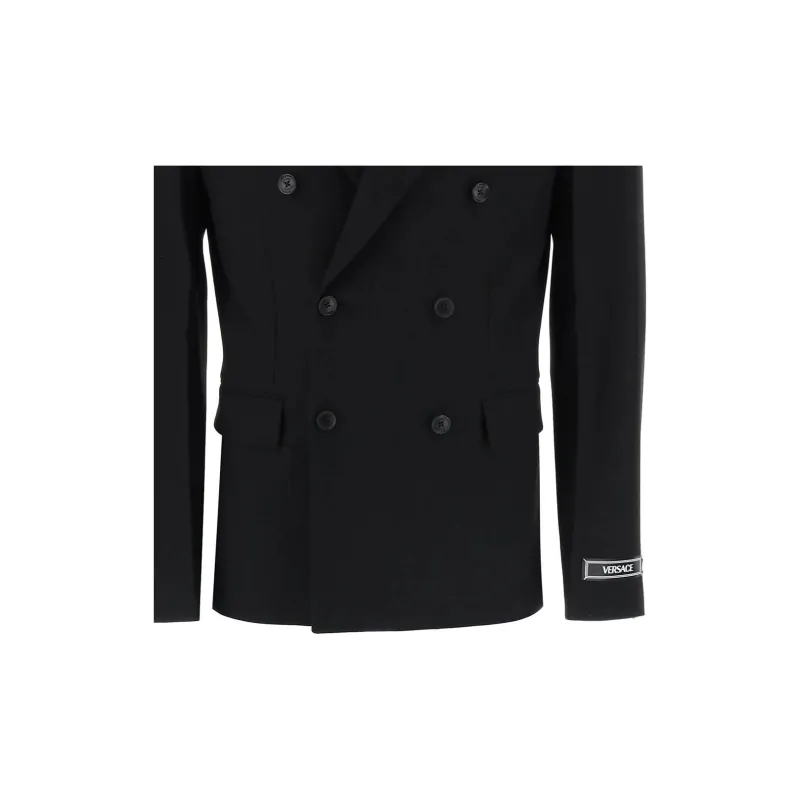 VERSACE Double-Breasted Tailored Blazer-4