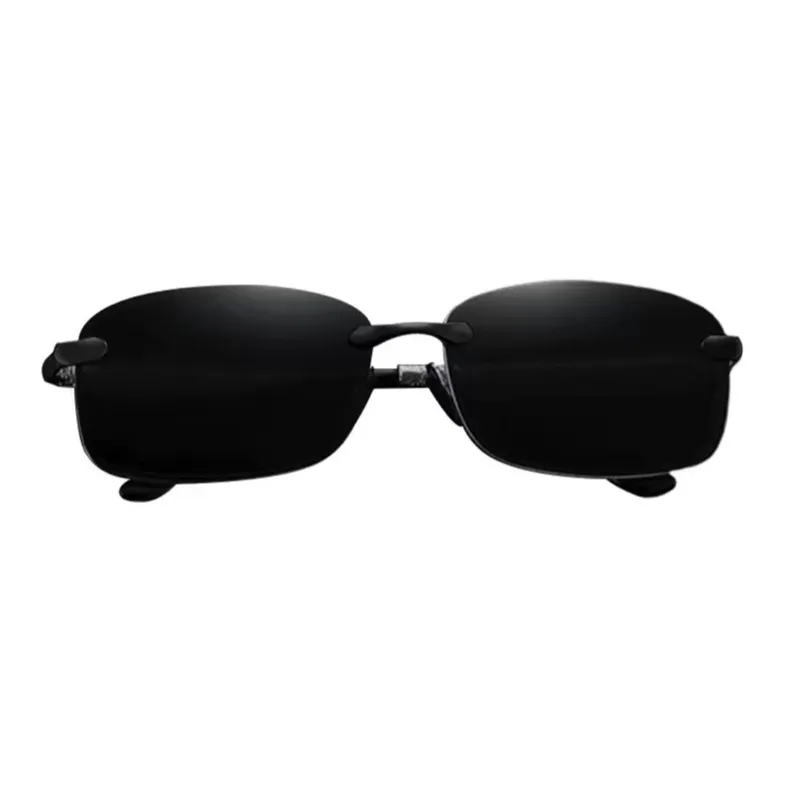 Thunder Pailong Alloy Square Sunglasses Men's Black Gray Gold-4
