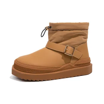 Warrior Warm Coverage Height Increasing Wear Resistant Slip Resistant Ankle Length Snow Boots Women's Camel