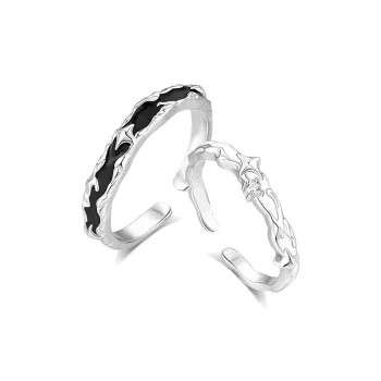KUMET Sterling Silver Rings Unisex Christmas And New Year's Gift For Special Occasion