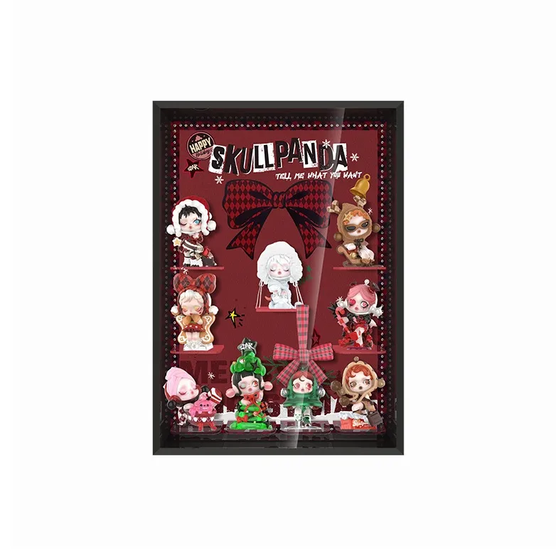LIGHT YOUR BRICKS Compatibility Pop Mart Skullpanda Wish Time Wall Hanging Frame Model Accessories-2