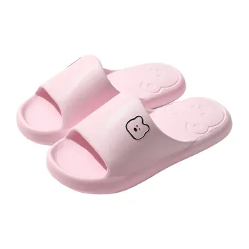 Foot Recreation Summer Bear Home Indoor Bathing Slip Resistant Couple Squashy And Bouncy Feeling Slippers, Unisex