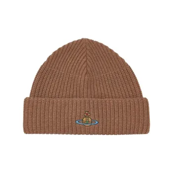 Vivienne Westwood Knitted Fabric Beanies Women's Dark Brown