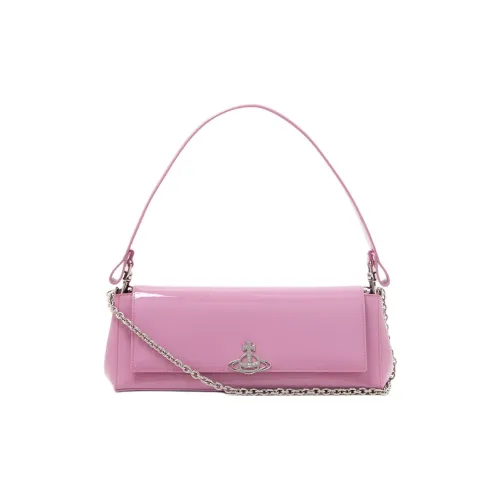 Vivienne Westwood HAZEL Cow Leather Handbag, Shoulder Bag Large Size Women's Pink