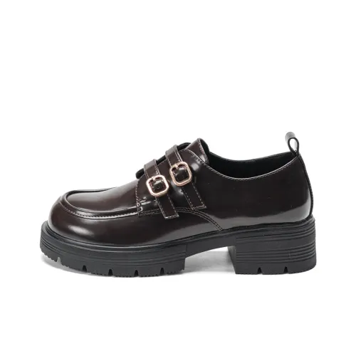 EXULL Q Loafers 5cm Women's Dark Brown