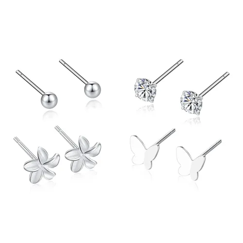 LUCA Sterling Silver Stud Earrings Women's Business Casual Versatile Gift Box Set