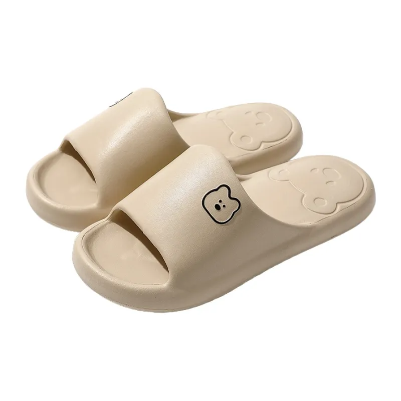 Foot Recreation Summer Bear Home Indoor Bathing Slip Resistant Couple Squashy And Bouncy Feeling Slippers, Unisex-25