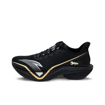 Anta Horsepower 5.0 Anti Slip Wear Resistant Low Top Casual Running Shoes Men's Black Gold