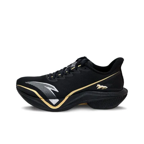Anta Horsepower 5.0 Anti Slip Wear Resistant Low Top Casual Running Shoes Men's Black Gold