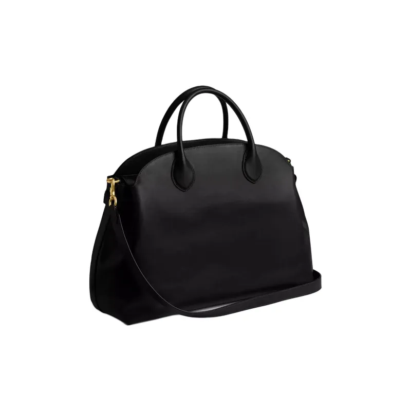 COACH Empire Natural Grain Leather Handbag Large Size Women's Black-1
