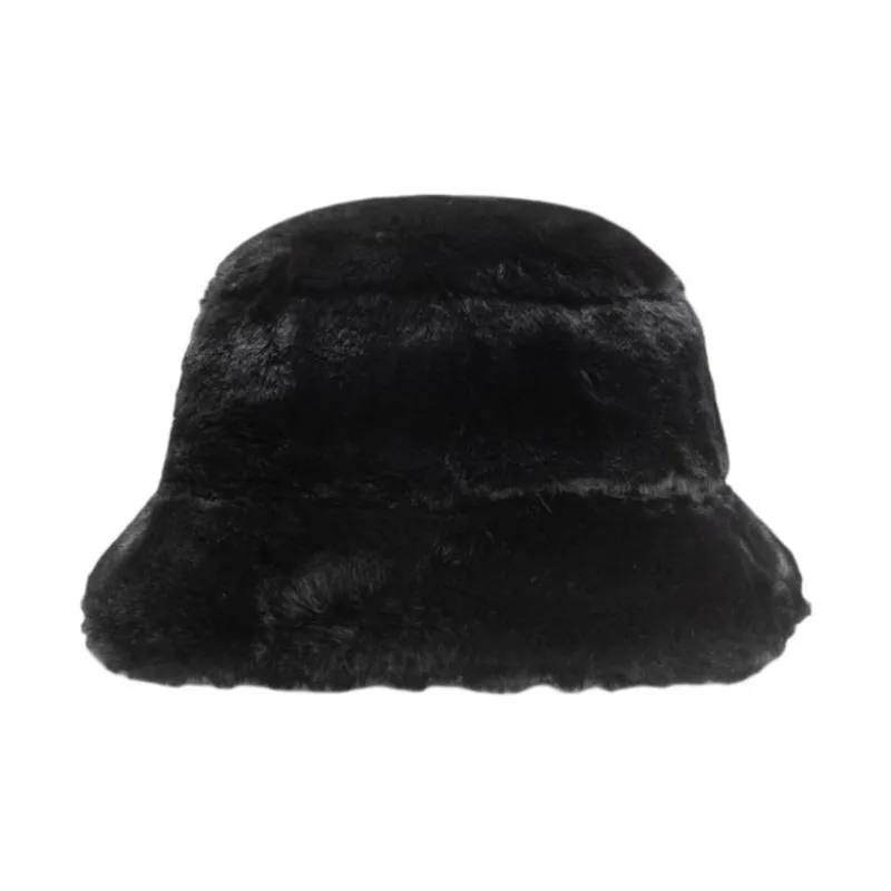 KANGOL Faux Fur Bucket Hats Men's Black-1