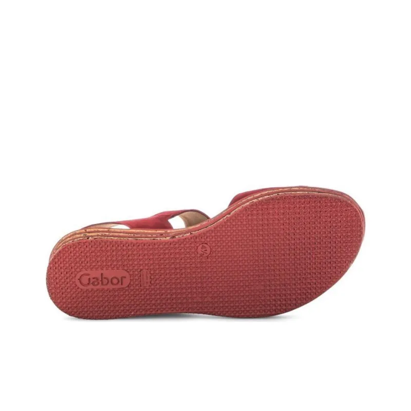 Gabor Fashion Strap Sandals 4.5cm Women's Red-5