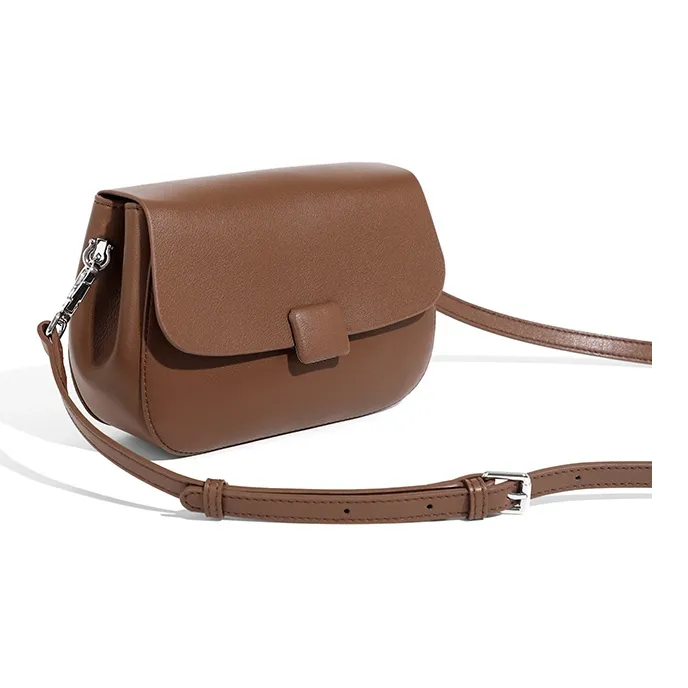 Carnival Keep Cow Leather Shoulder Bag Regular Women's Coffee/Black-1