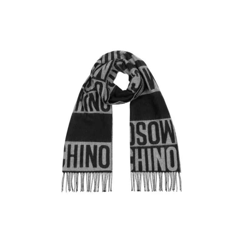 MOSCHINO Viscose Knit Scarves Women's Black Gray-1