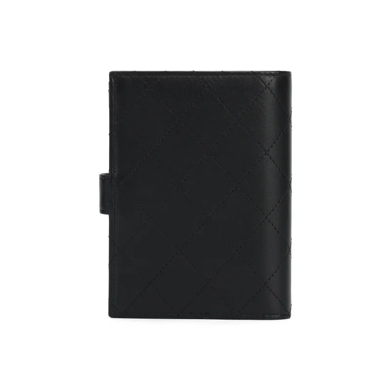 CHANEL Matte Cowhide Passport Holder With Card Slot Women's Black-2