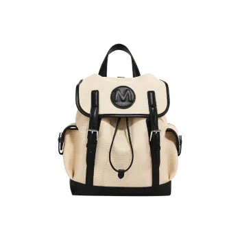 Miao Di Water-Repellent PU Leather Drawstring Backpack Regular Women's Mist White
