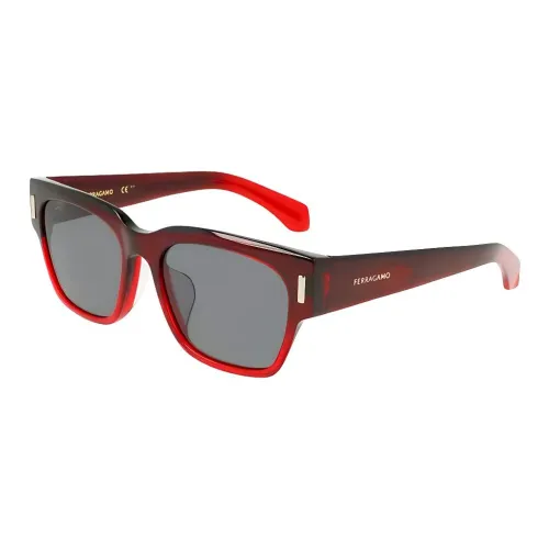 FERRAGAMO Irregular Shape Sunglasses Unisex Red