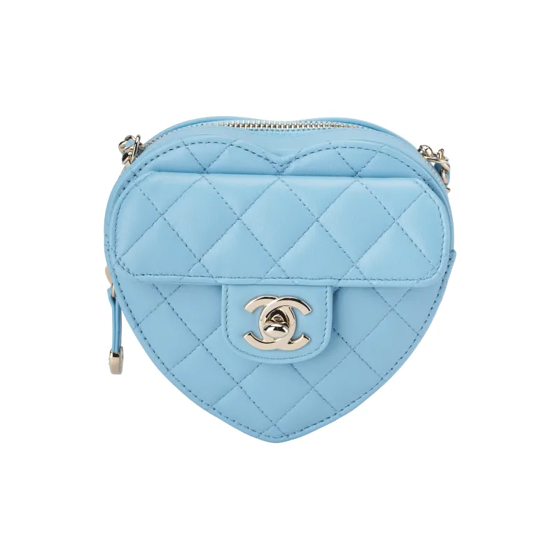CHANEL Sheepskin Crossbody Bags Trumpets Women's Sky Blue-0