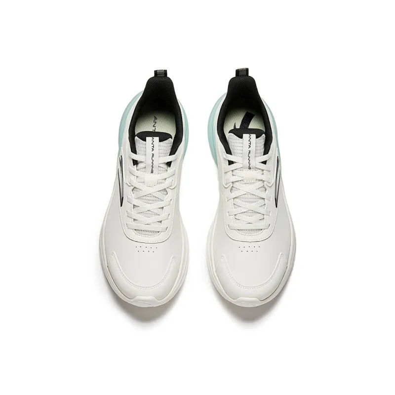 Anta Hydrogen Run Anti-Slip Wear-Resistant Low-Top Running Shoes Men's White Black-4