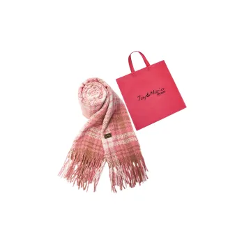 Joy&Mario Polyester Knit Scarves Unisex Dopamine Dressing Rose Pink