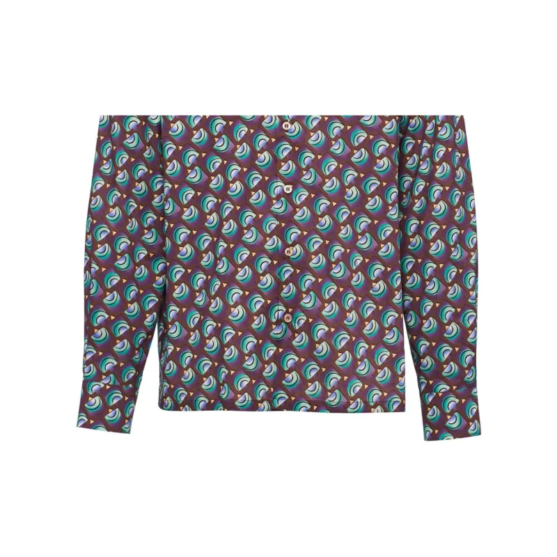 PRADA Geometric-Printed Button-Up Shirt-5
