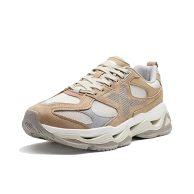 XTEP Roaming And Singing Cushioning Wear-Resistant Low-Top Casual Shoes Men's Brown White-1