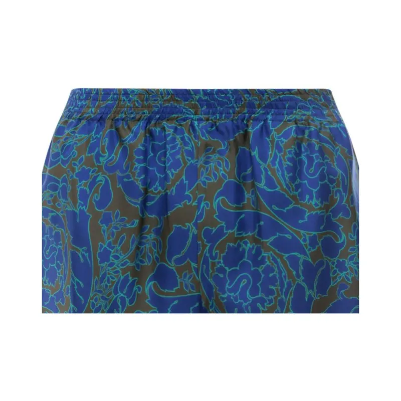 VERSACE Baroque Print Silk Shorts-2