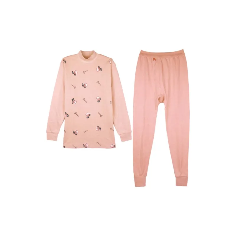 Cotton Gene Thermal Set Women's Bean Pink-0