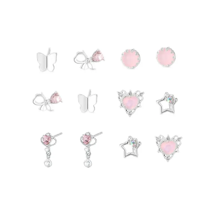 JIACUIYUN Colored Glaze Stud Earrings Women's-4