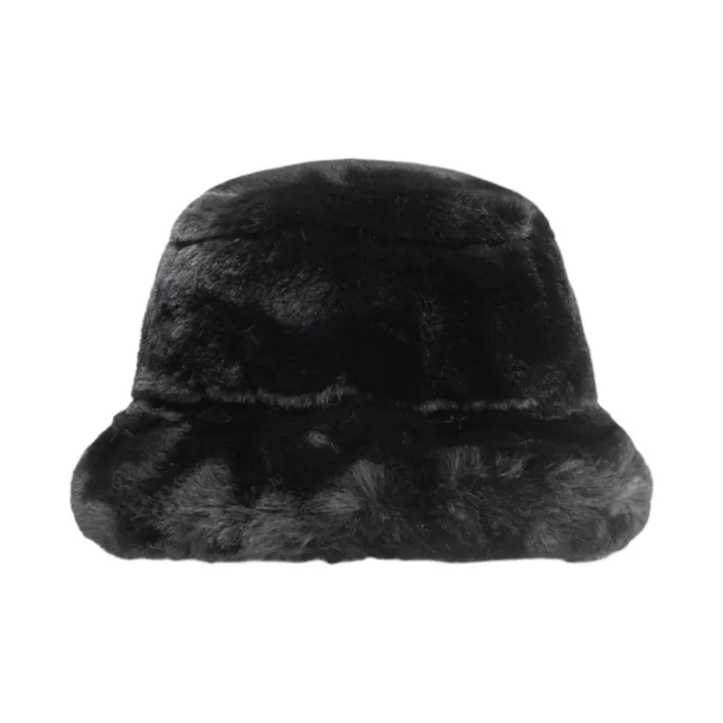 KANGOL Faux Fur Bucket Hats Men's Black-2
